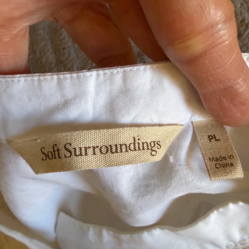 Soft Surroundings Allaro White Button-Down Shirt - Picture 6 of 11